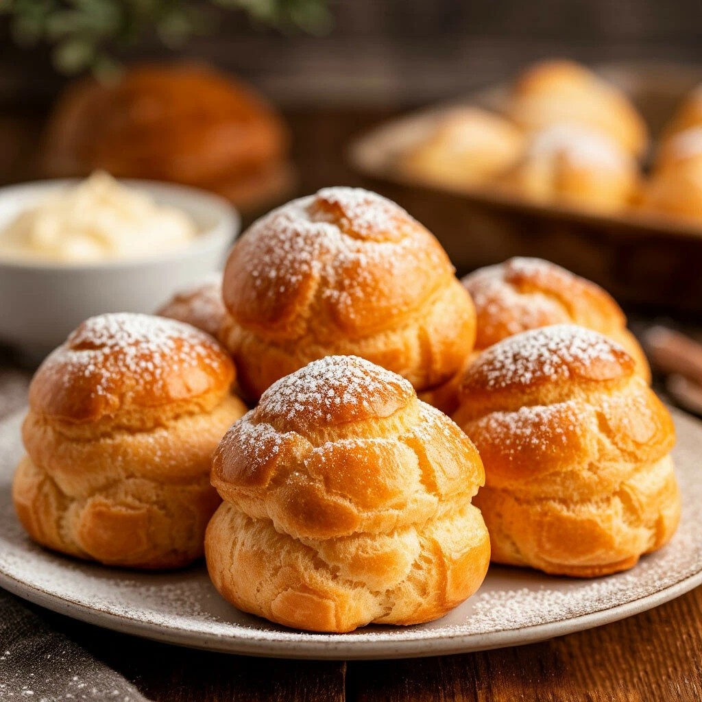 Choux pastries, profiteroles, eclairs